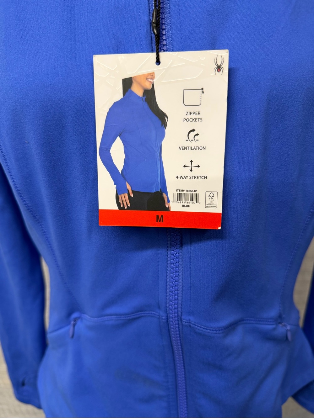 Spyder Women's Electric Blue Full-Zip Utility Jacket - Picture 6 of 6